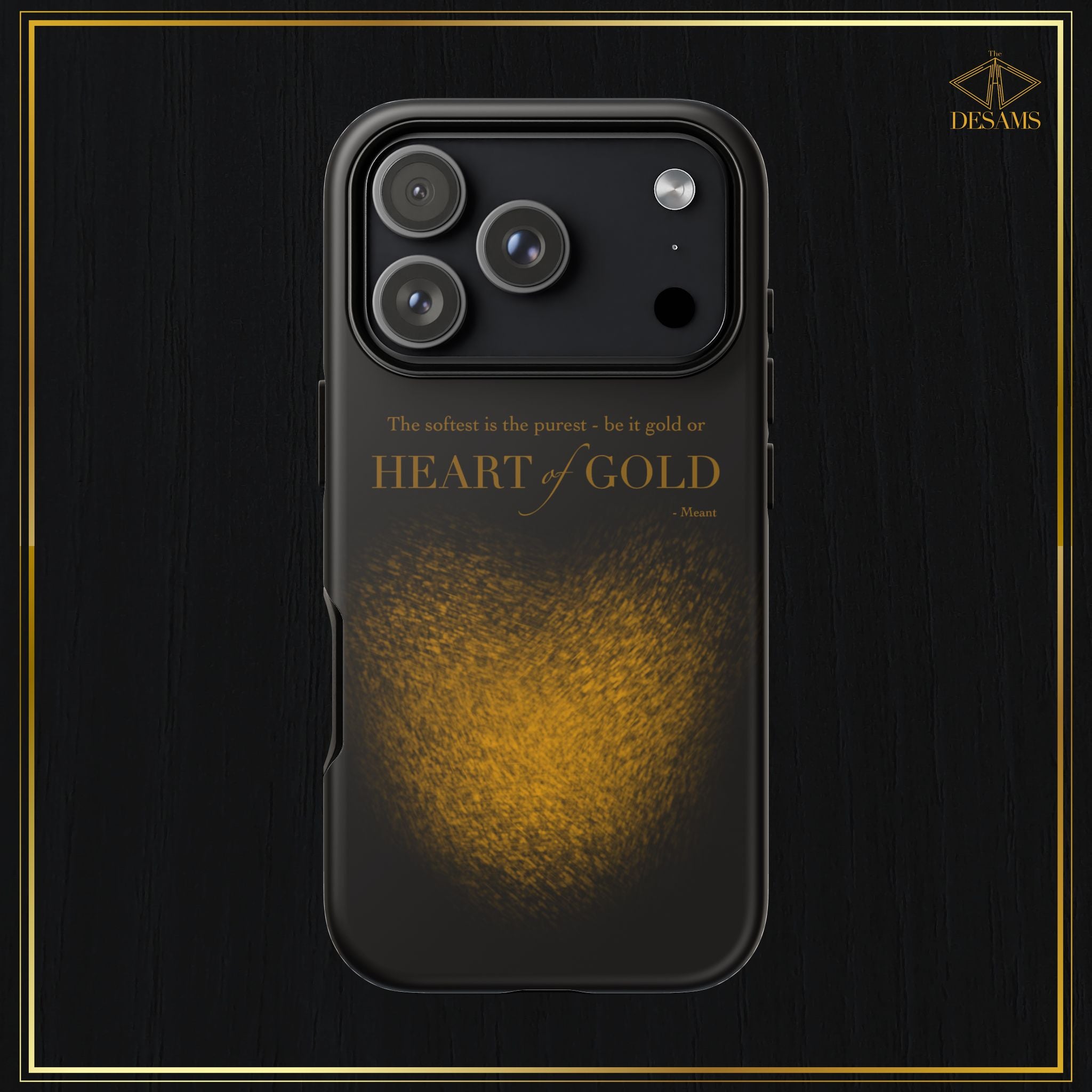 Heart of Gold — Black & Gold Meant Tough Phone Case