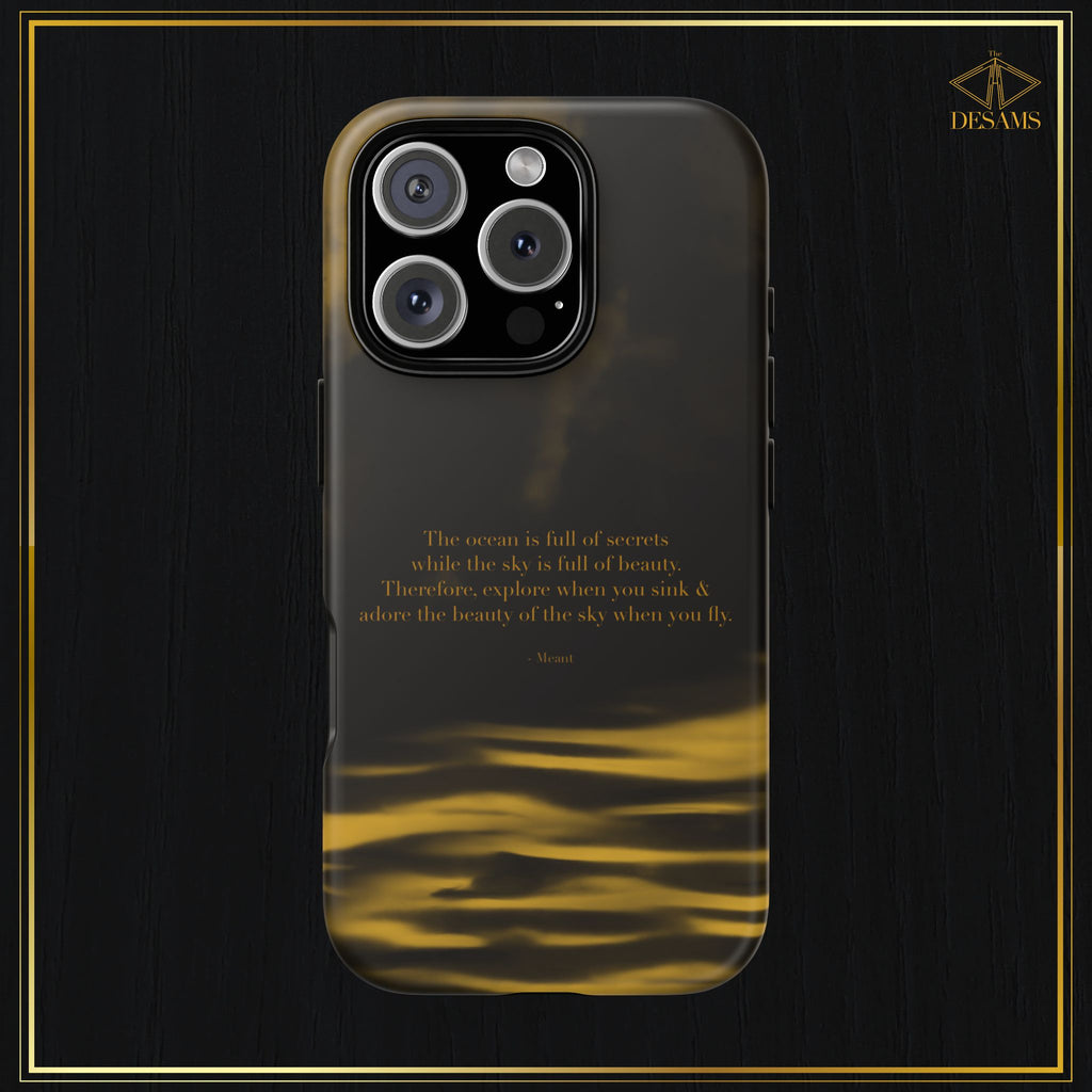 Ocean Sky — Black & Gold Meant Tough Phone Case