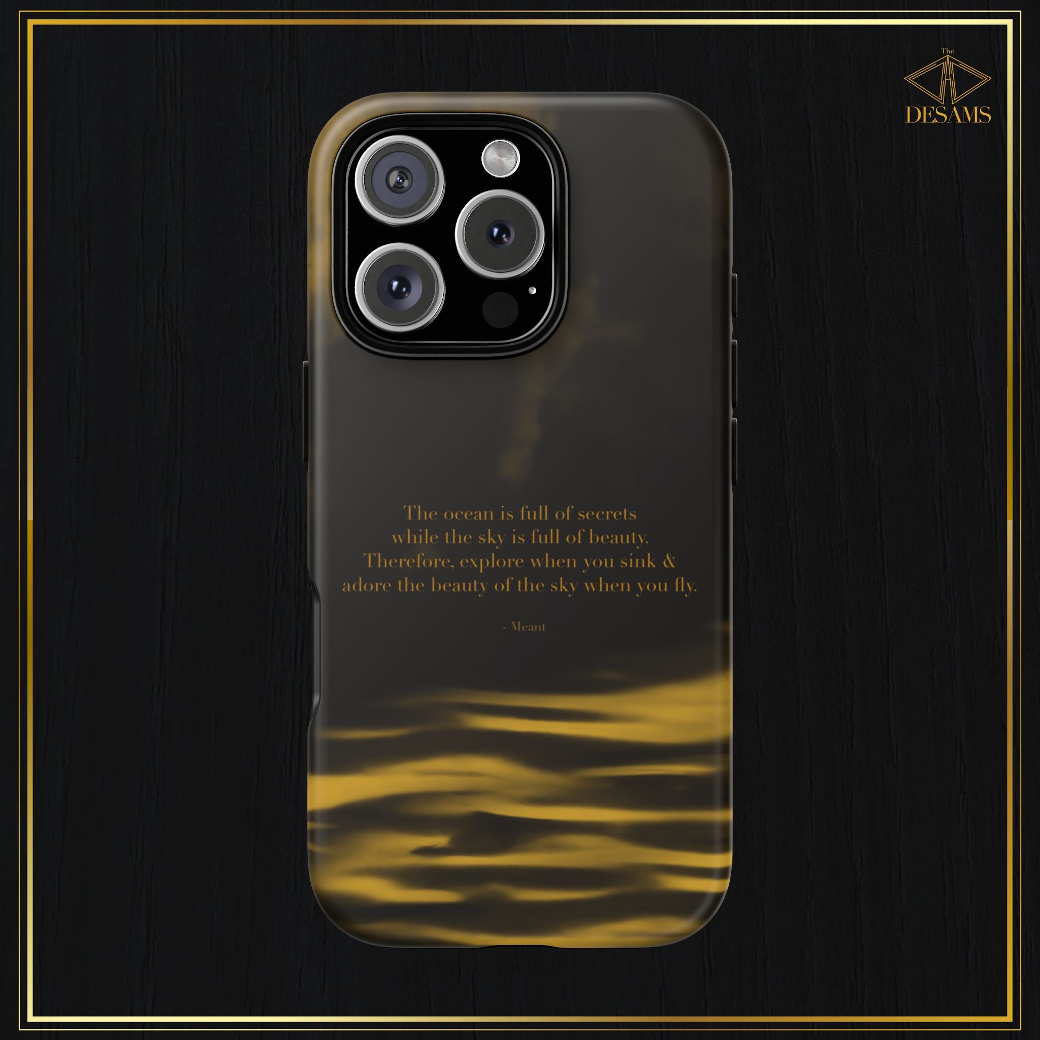 Ocean Sky — Black & Gold Meant Tough Phone Case
