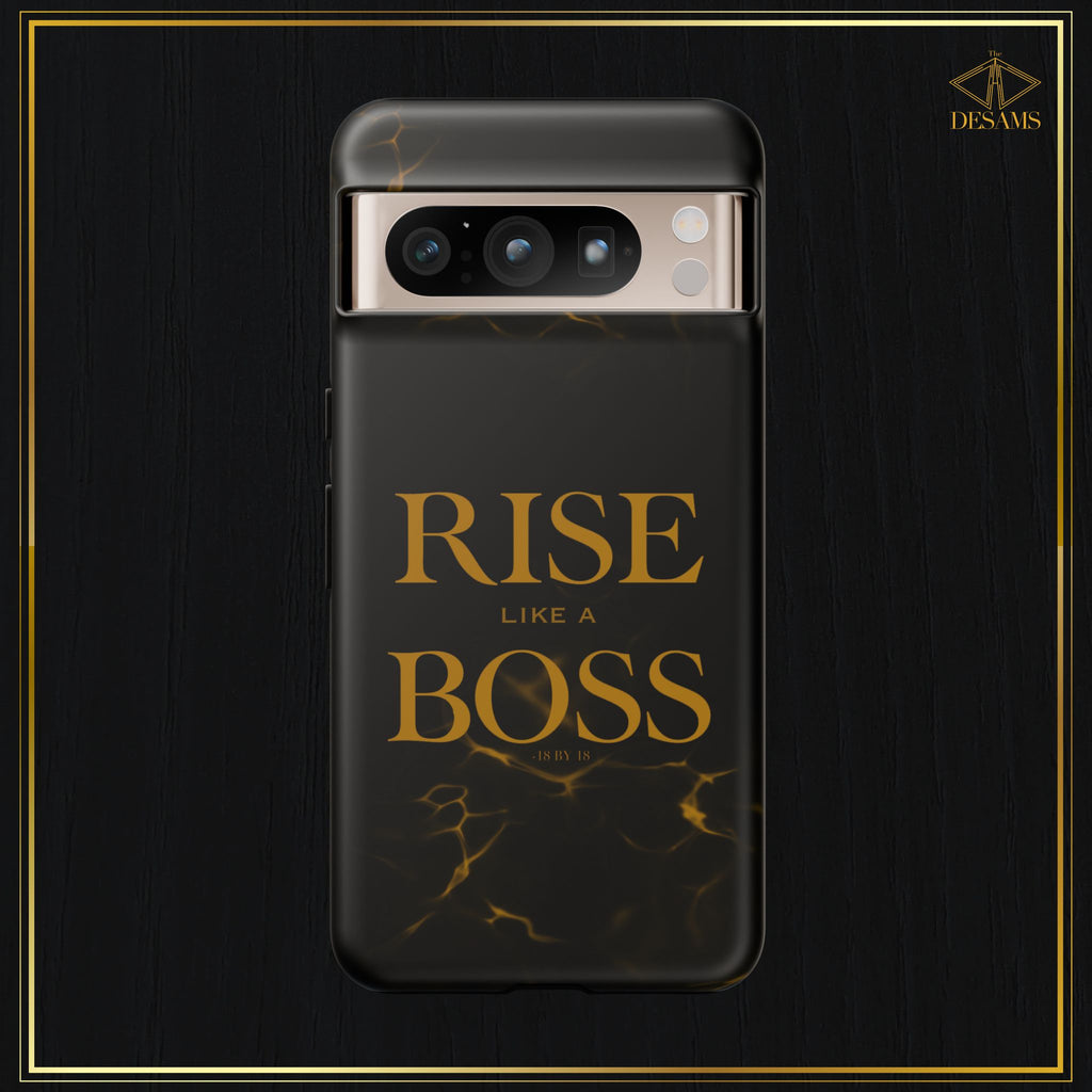 Rise Like a Boss — Black & Gold Motivational Tough Phone Case