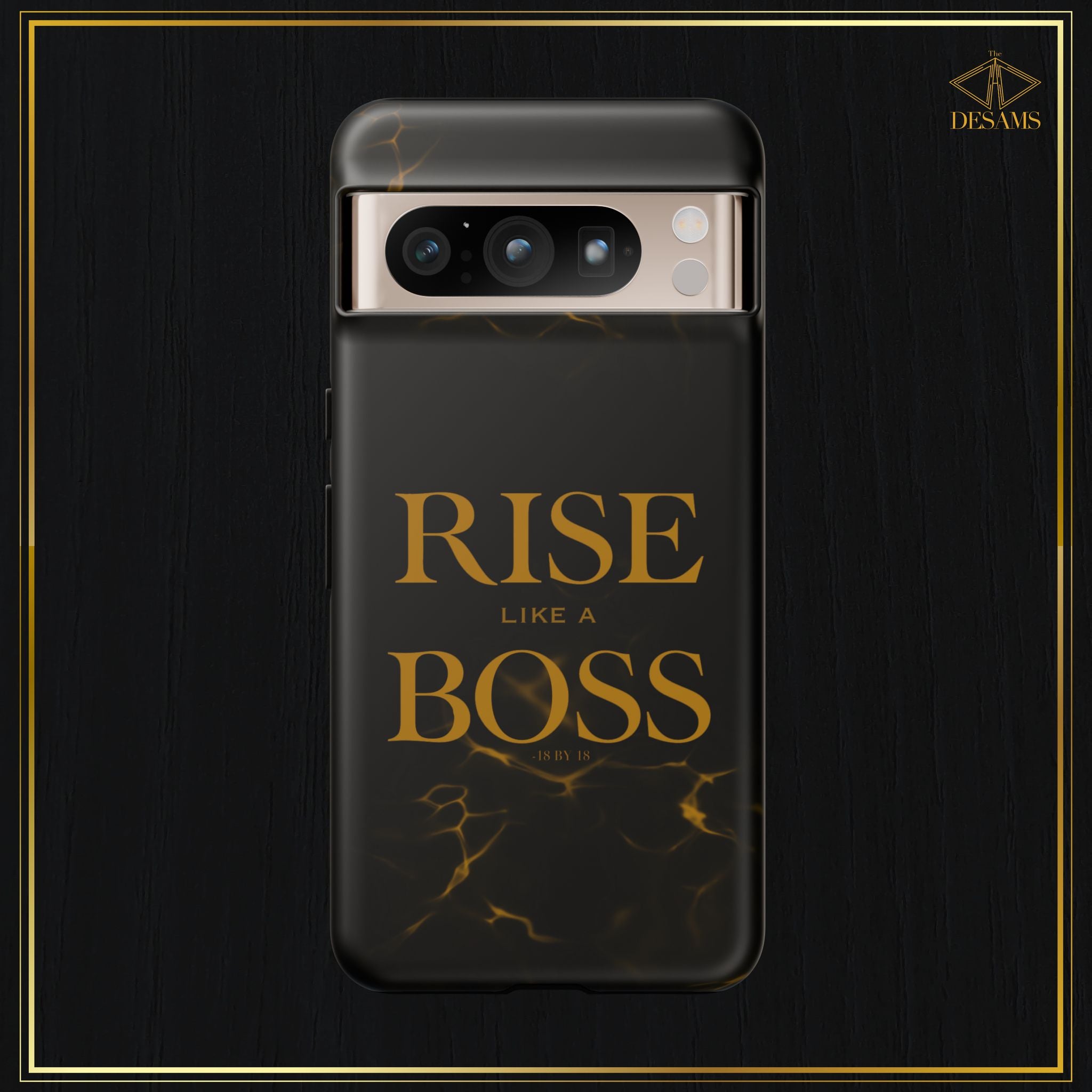 Rise Like a Boss — Black & Gold Motivational Tough Phone Case