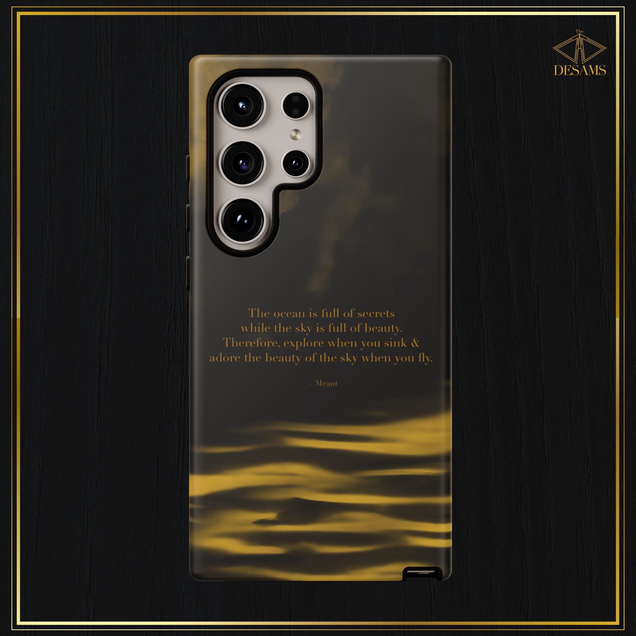Ocean Sky — Black & Gold Meant Tough Phone Case