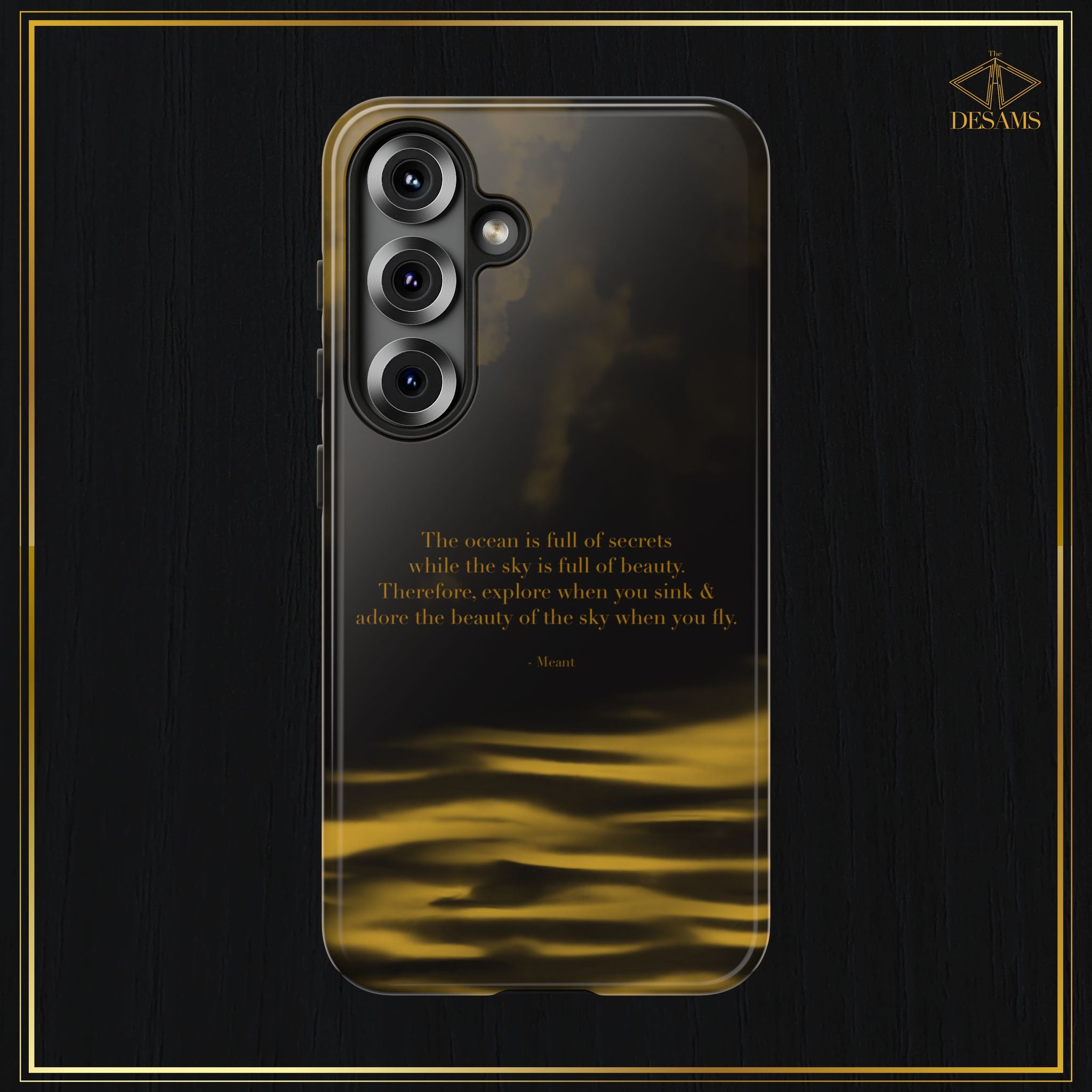 Ocean Sky — Black & Gold Meant Tough Phone Case