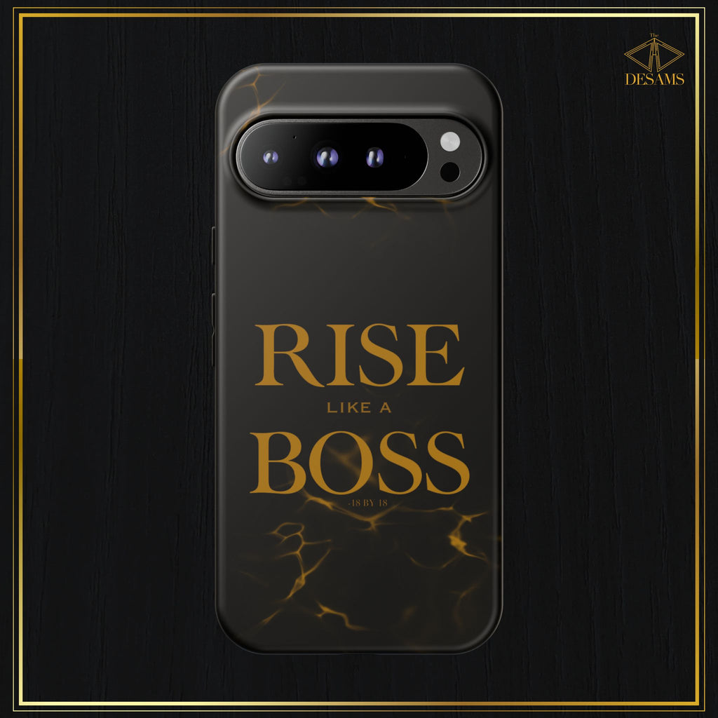 Rise Like a Boss — Black & Gold Motivational Tough Phone Case