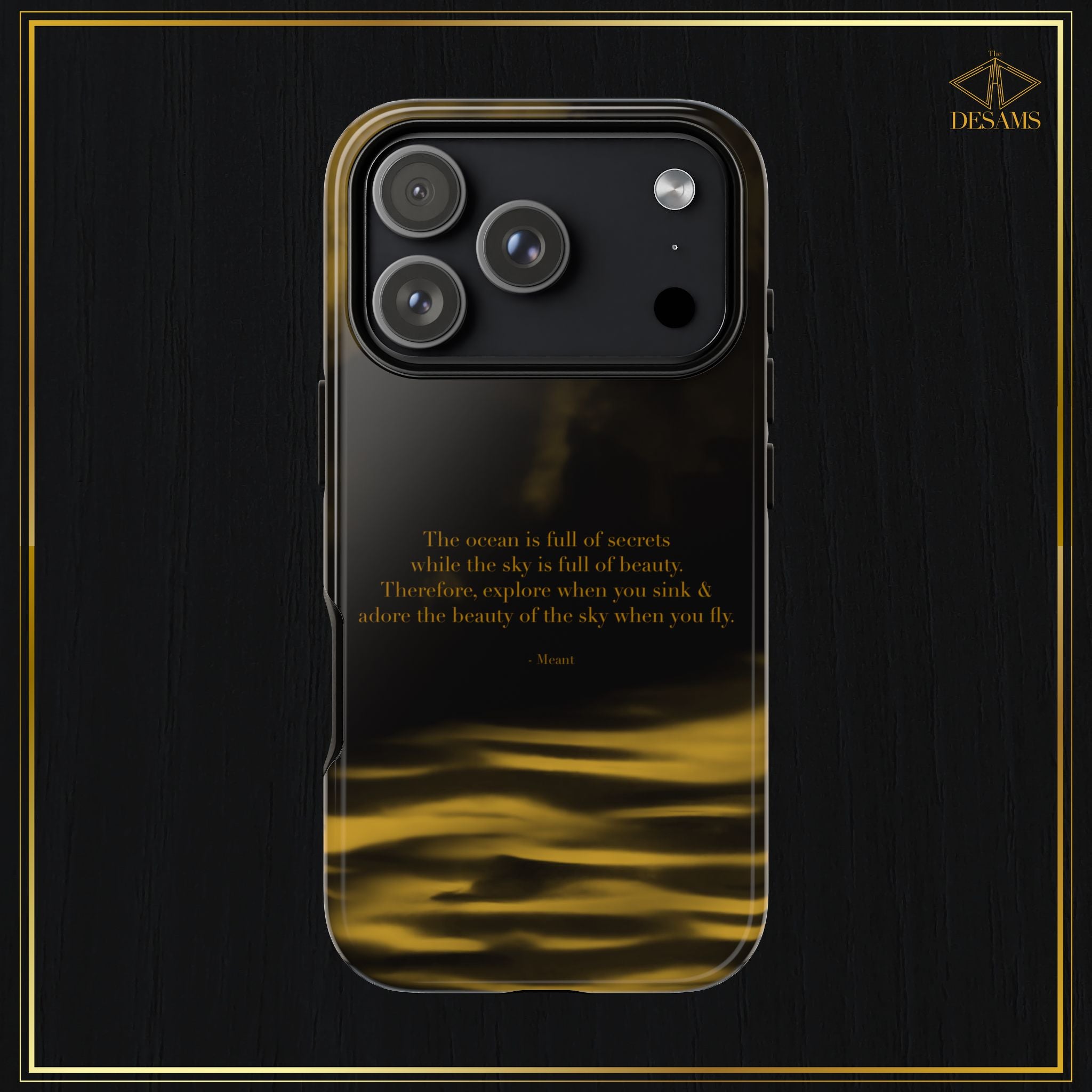 Ocean Sky — Black & Gold Meant Tough Phone Case