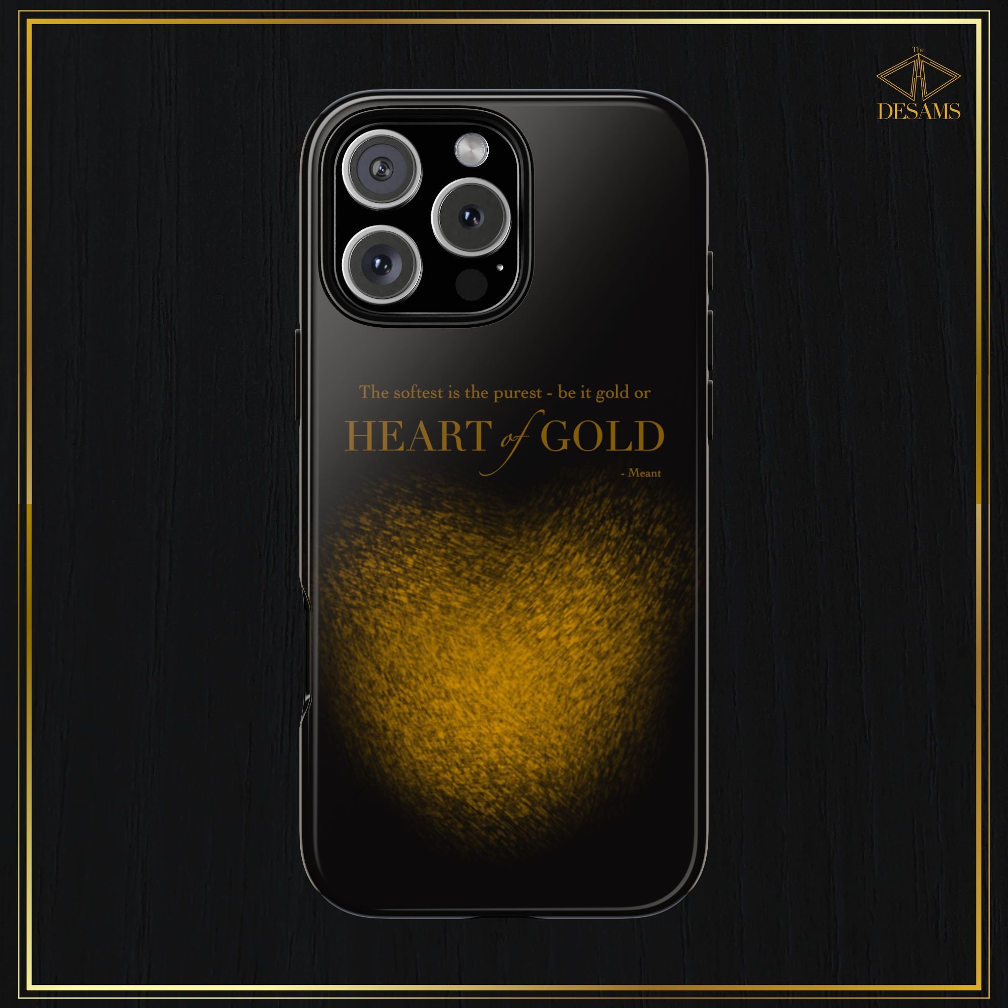 Heart of Gold — Black & Gold Meant Tough Phone Case
