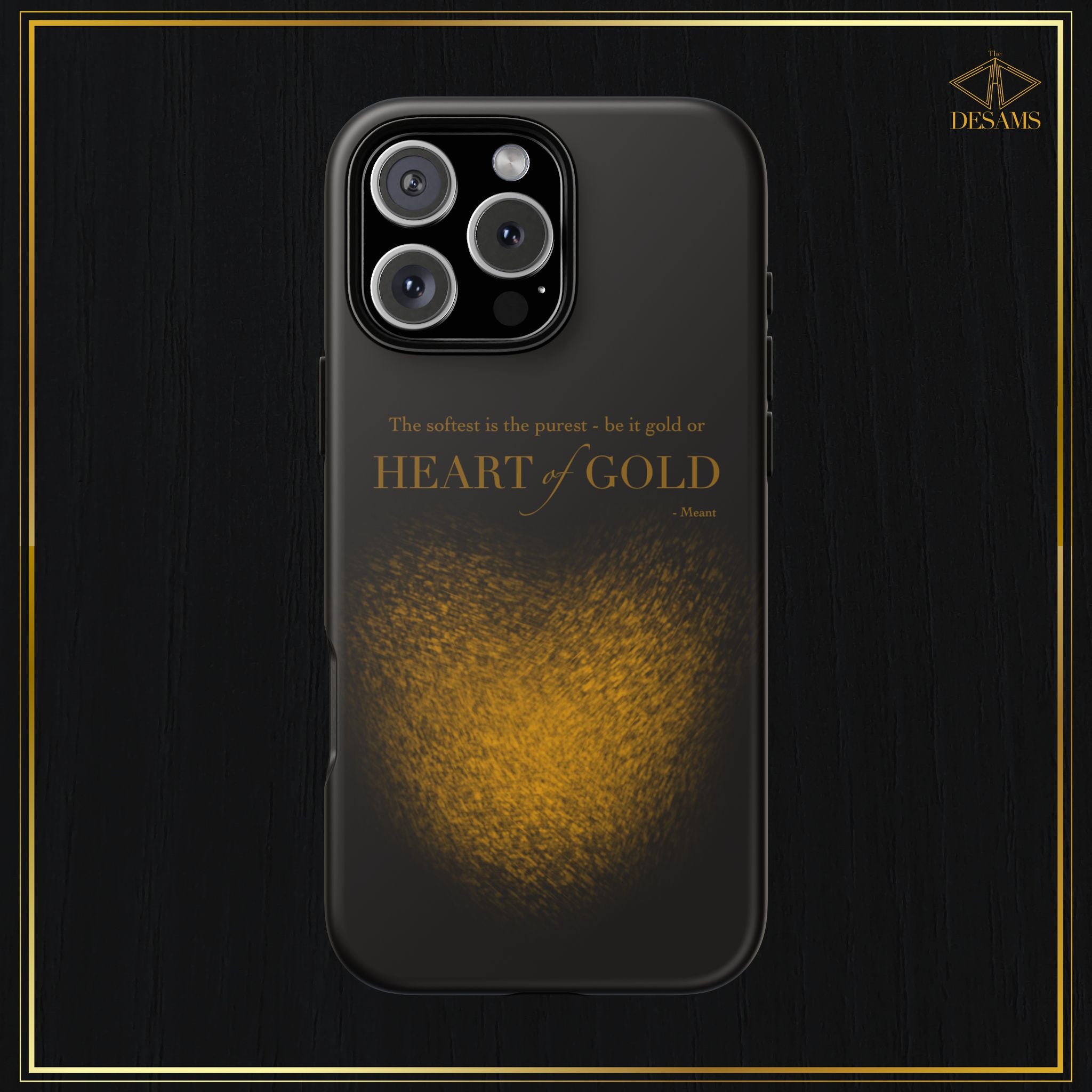 Heart of Gold — Black & Gold Meant Tough Phone Case