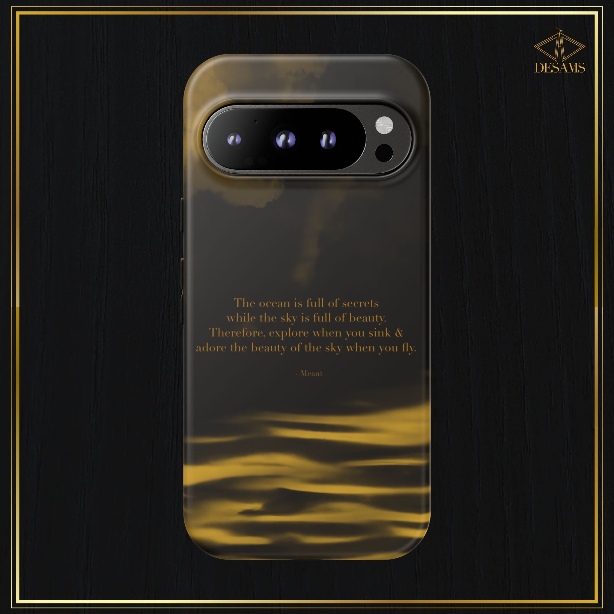 Ocean Sky — Black & Gold Meant Tough Phone Case