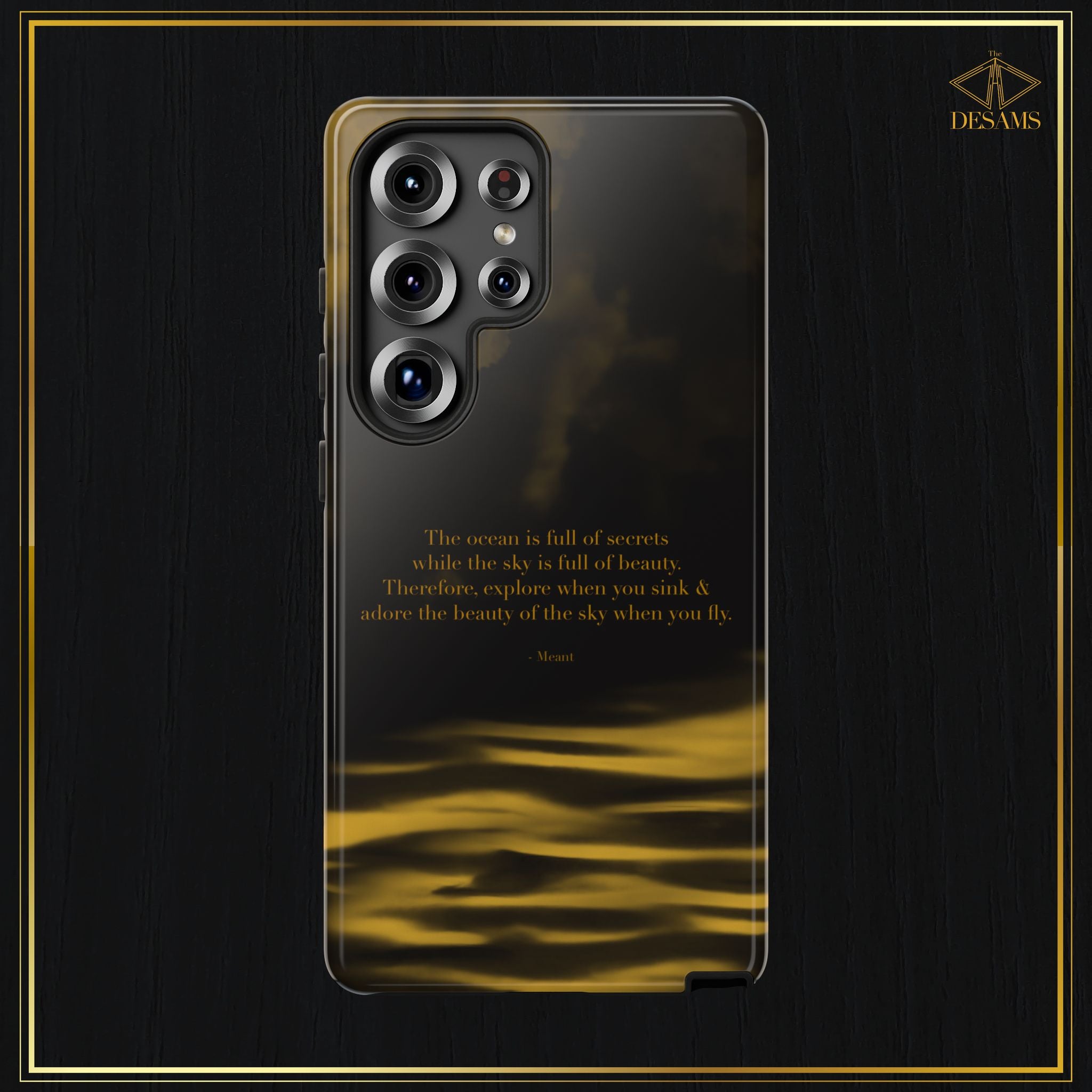 Ocean Sky — Black & Gold Meant Tough Phone Case
