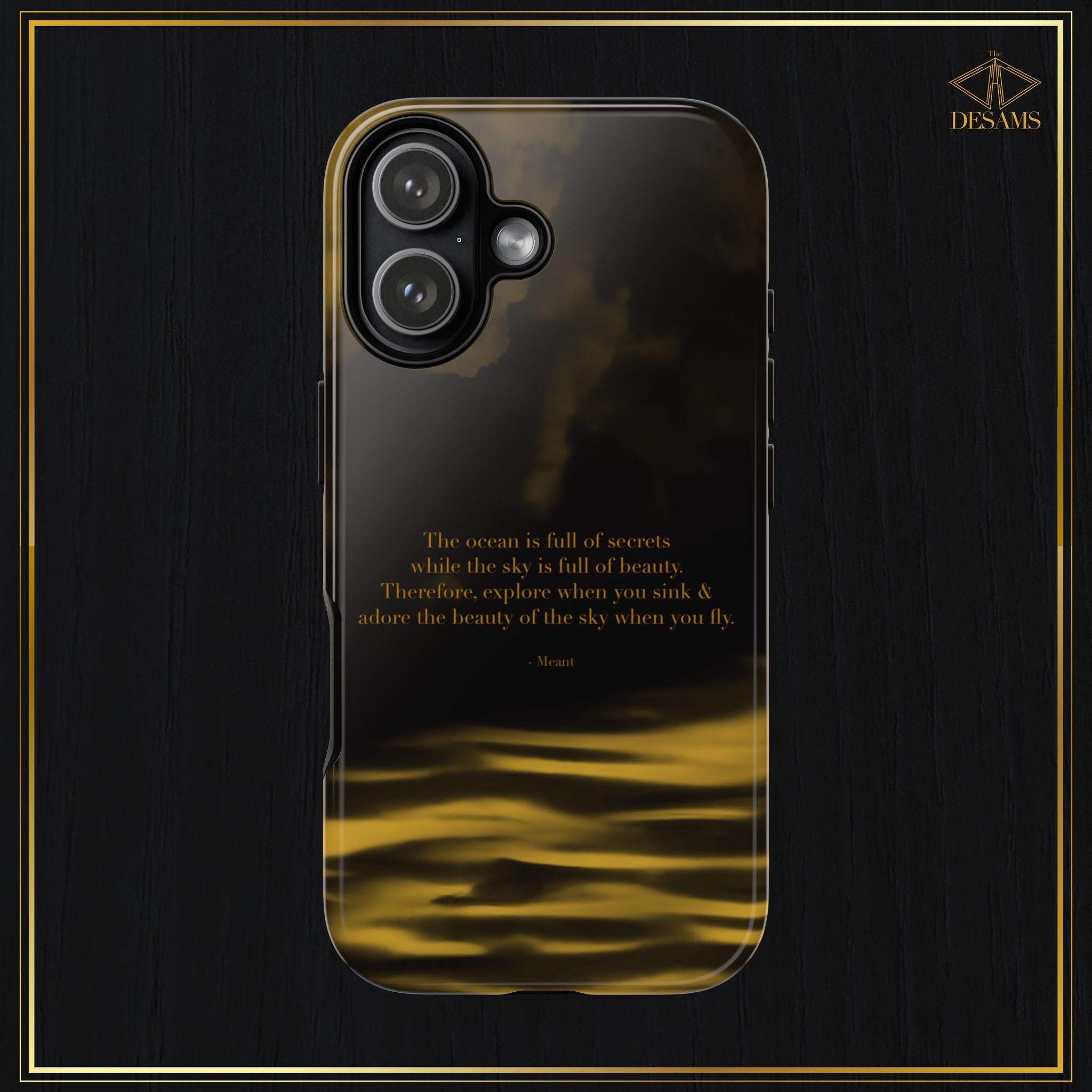 Ocean Sky — Black & Gold Meant Tough Phone Case