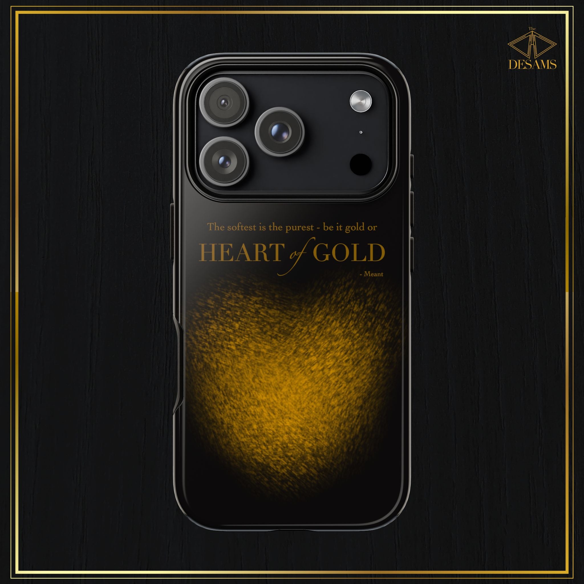 Heart of Gold — Black & Gold Meant Tough Phone Case