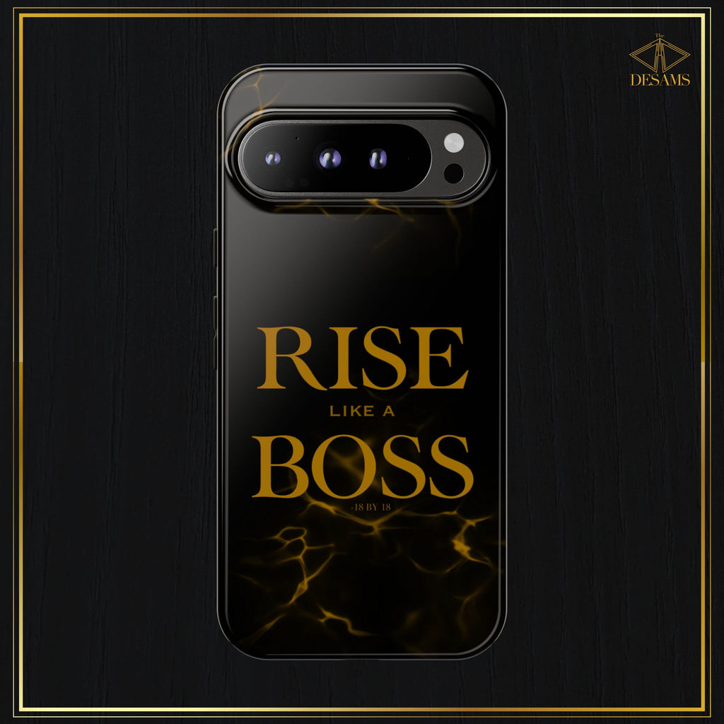 Rise Like a Boss — Black & Gold Motivational Tough Phone Case